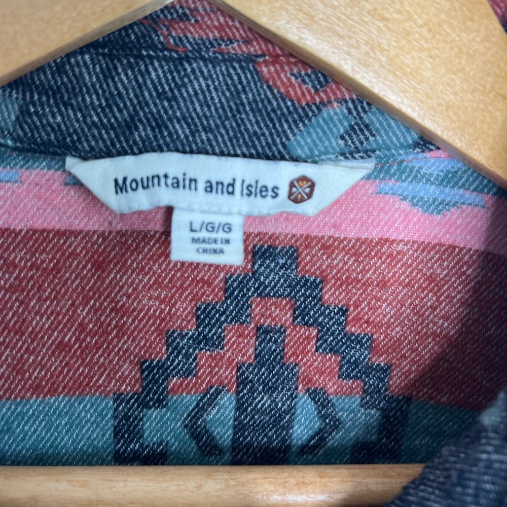 Mountain and Isles Women’s Chamois Shirt Aztec Print Women’s Size Large - Picture 3 of 6